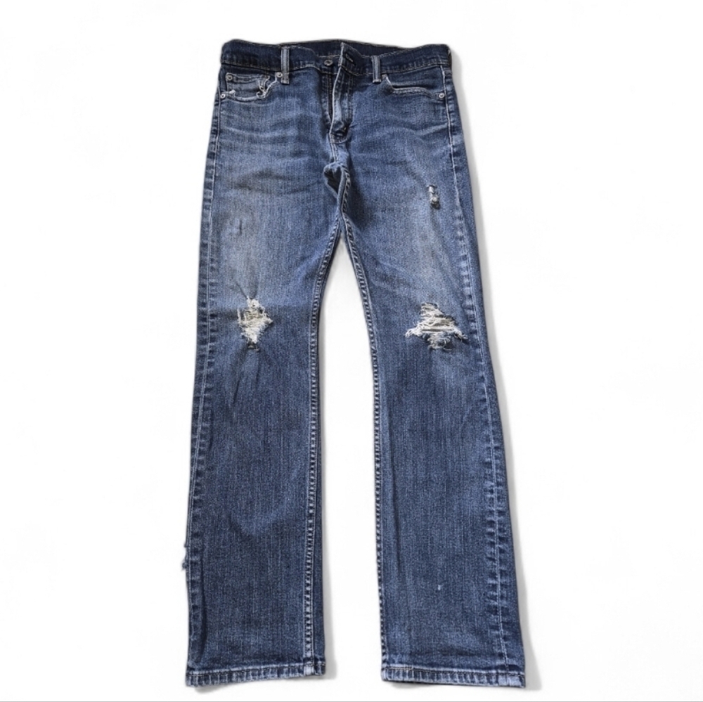 Levi’s 505 Straight Fit Jeans 30x30 Distressed Blue Denim